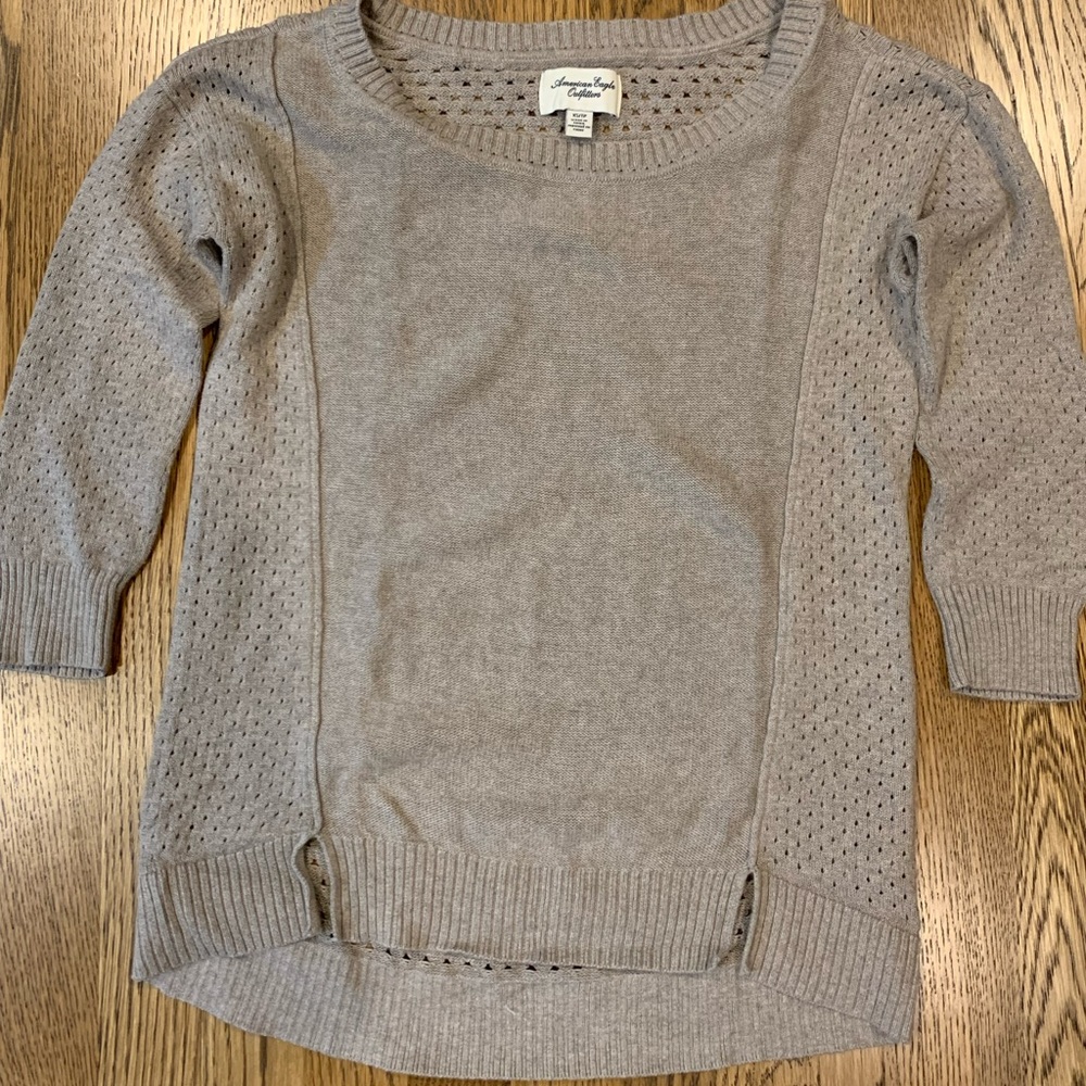 Grey three quarter length American Eagle sweater